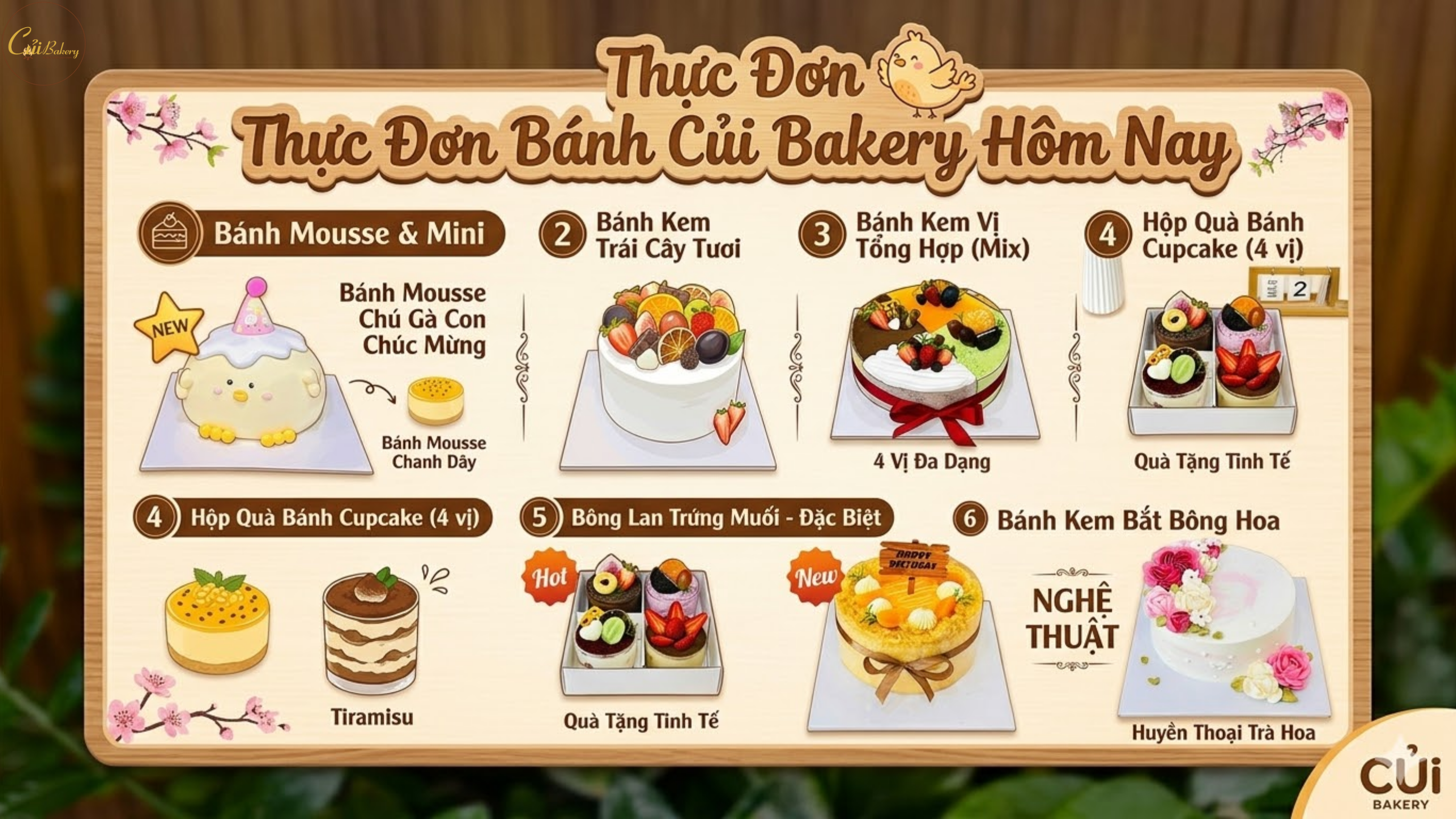 Kệ Bánh Sẵn Củi Bakery: Bánh Kem Đà Lạt Ngon & Đặt Bánh Online Tận Nơi