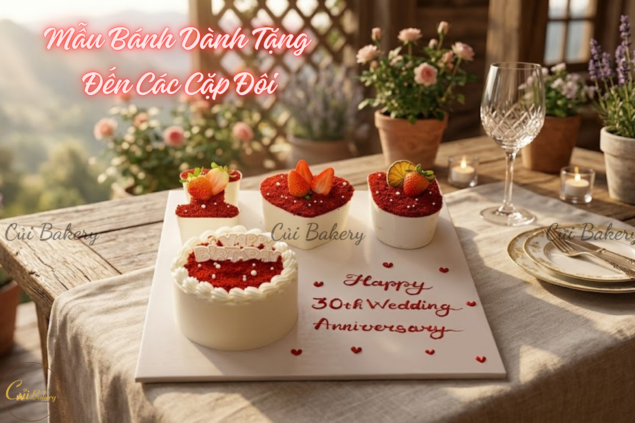 Bánh Kem Cặp Đôi Đà Lạt | Mẫu Bánh Kỷ Niệm Yêu Nhau Thiết Kế Riêng