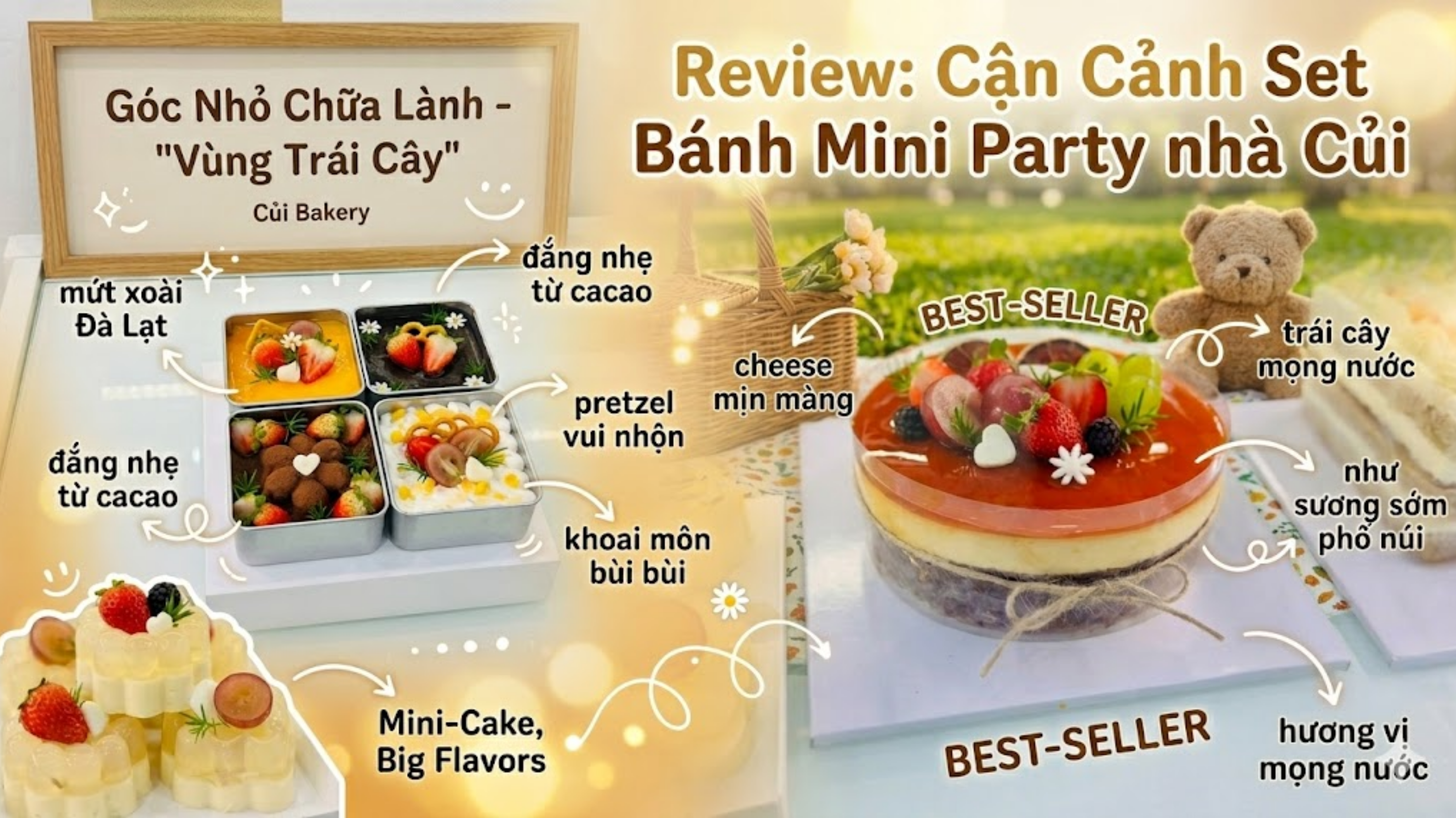 Review Set Bánh Mini Party Đà Lạt: Flan Nướng & Panna Cotta Mịn Mượt