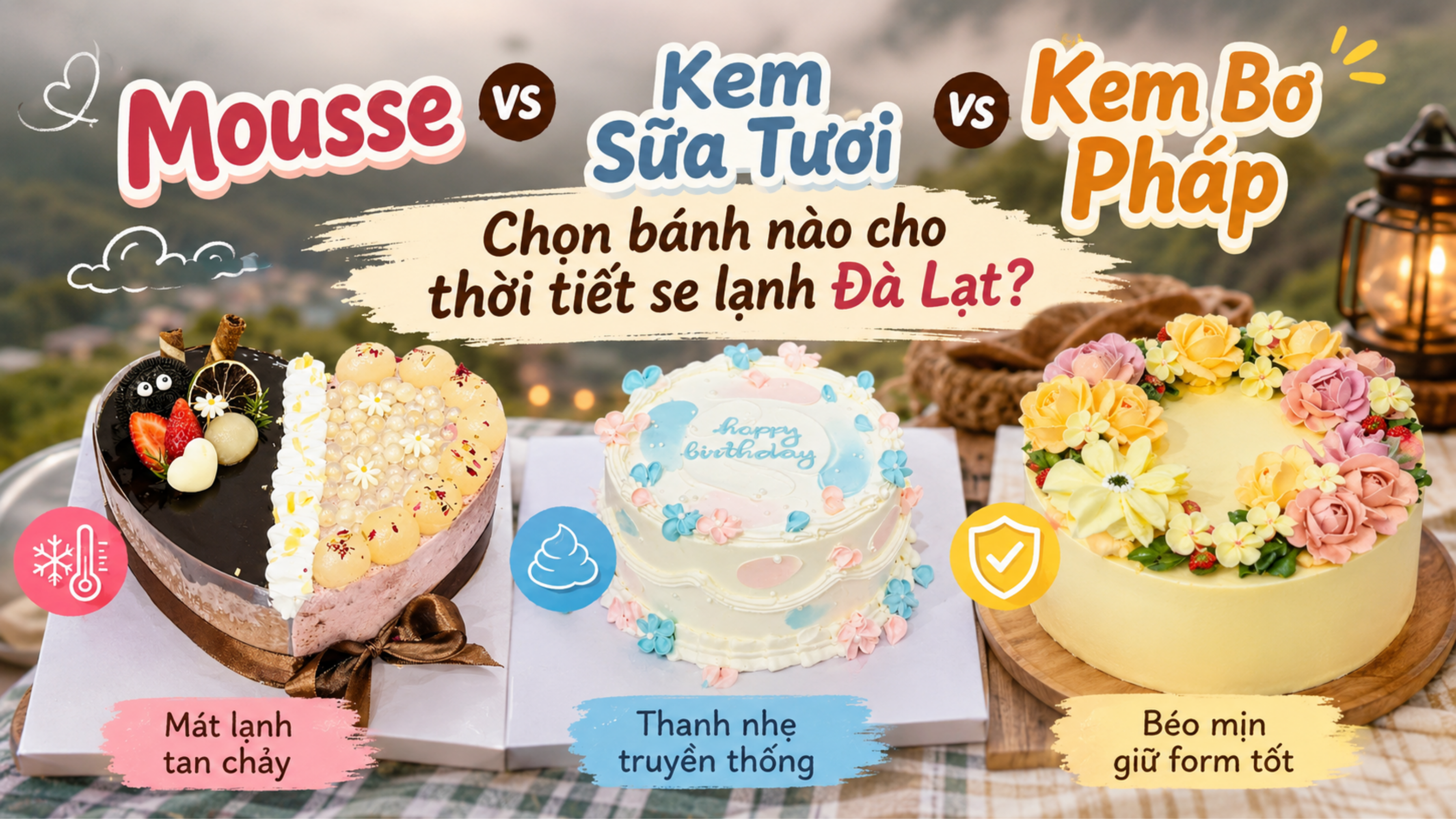 Kinh Nghiệm Chọn Bánh Kem Đi Tiệc Ngoài Trời, Picnic Đà Lạt