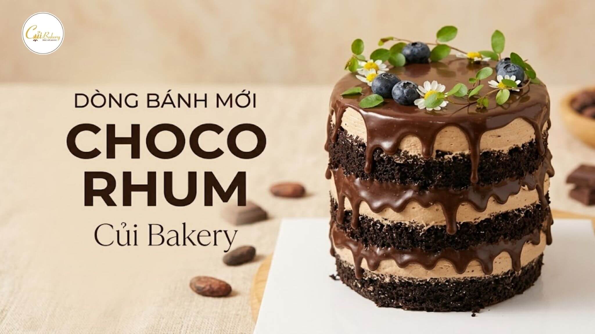 Bánh Choco Rhum Đà Lạt: Bánh Kem Chocolate Rượu Rhum Củi Bakery