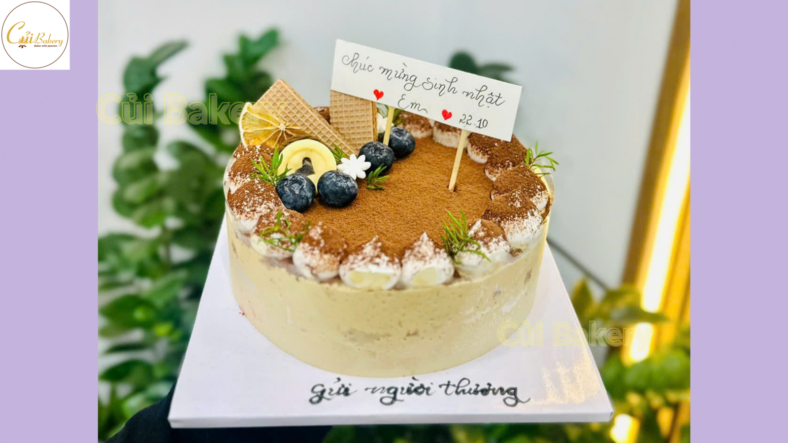 bánh sinh nhật phong cách cổ điển, bánh vintage cho nam, bánh handmade Đà Lạt